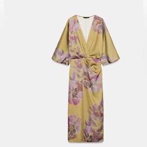 Zara Midi Floral Dress Size S